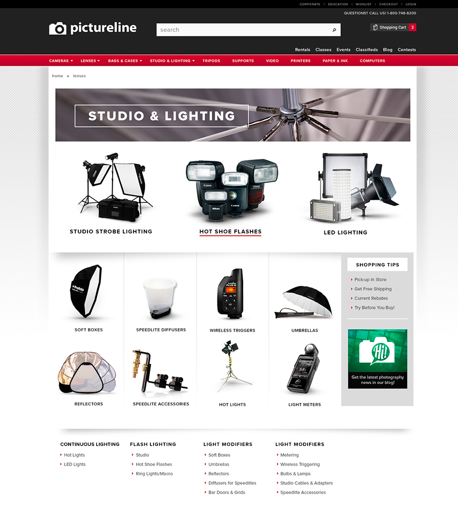 Pictureline - Lighting Landing Page