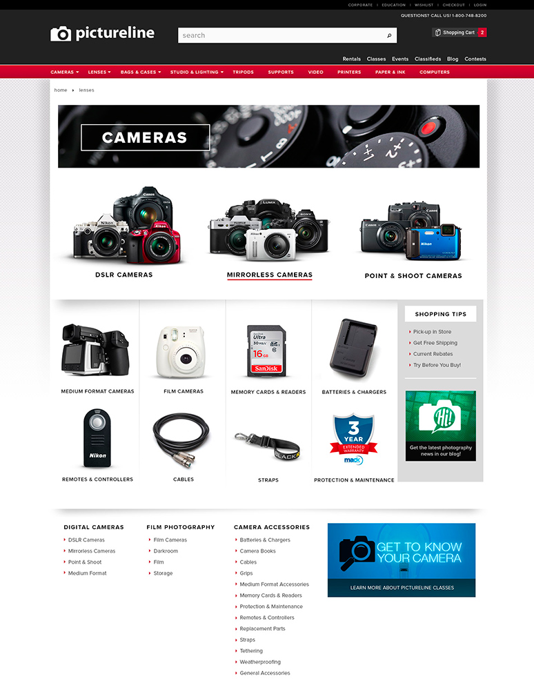 Picturline - Cameras Landing Page